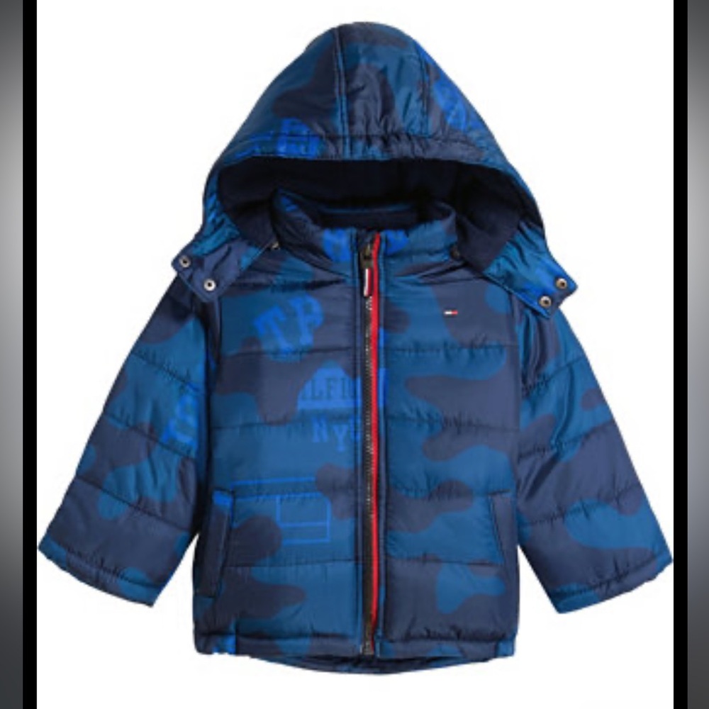 NWT Tommy Hilfiger Baby Boys‎ Camo Printed Puffer Jacket Winter Warm Classic